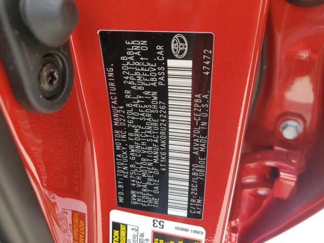 4T1K61AK0RU242267 Toyota CAMRY XSE