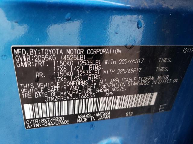 JTMZFREV3JJ166555 Toyota RAV4 LE