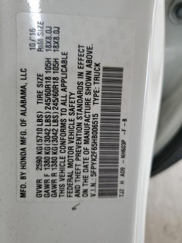 5FPYK2F65HB006515 Honda Ridgeline Rtl