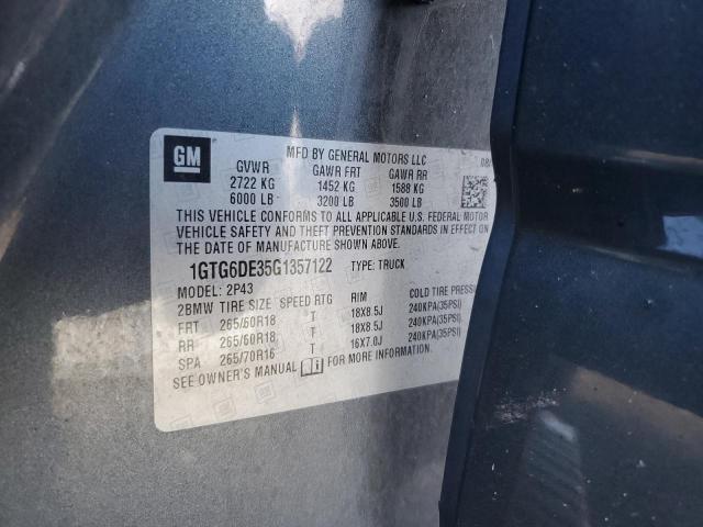 1GTG6DE35G1357122 GMC CANYON SLT