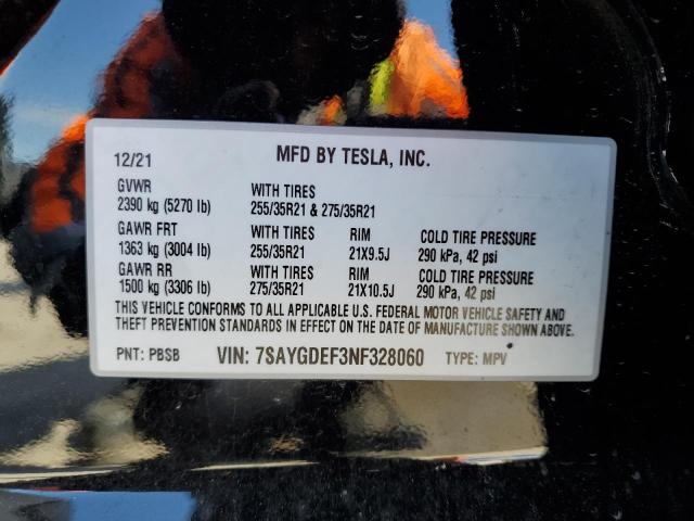 7SAYGDEF3NF328060 Tesla Model Y