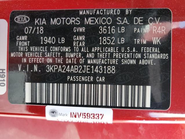 3KPA24AB2JE143188 KIA RIO LX