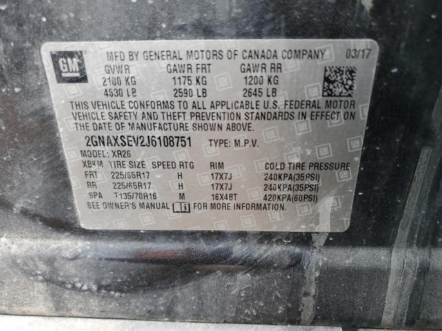 2GNAXSEV2J6108751 Chevrolet EQUINOX LT