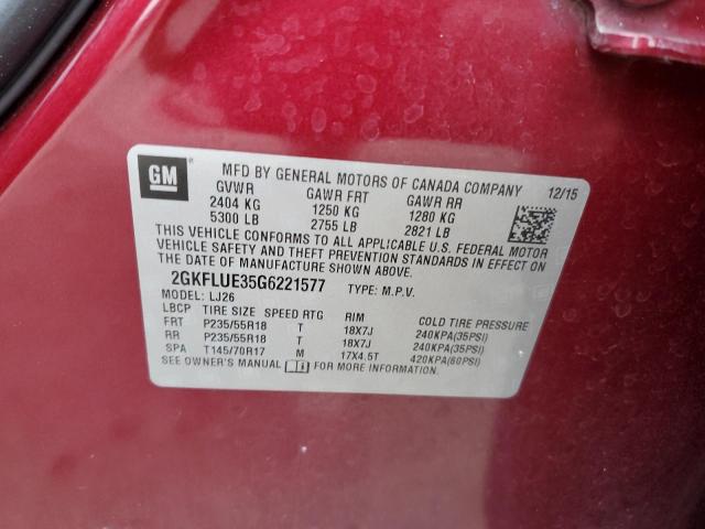 2GKFLUE35G6221577 GMC Terrain Slt