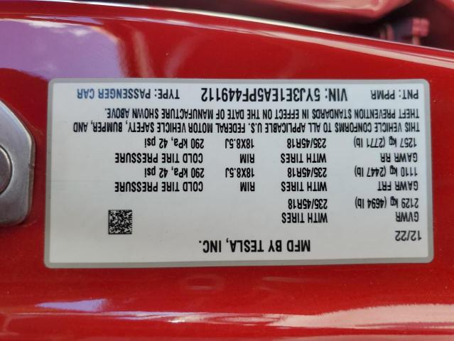 5YJ3E1EA5PF449112 Tesla MODEL 3