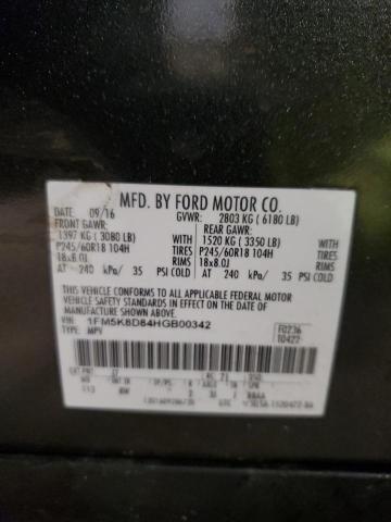 1FM5K8D84HGB00342 Ford EXPLORER XLT
