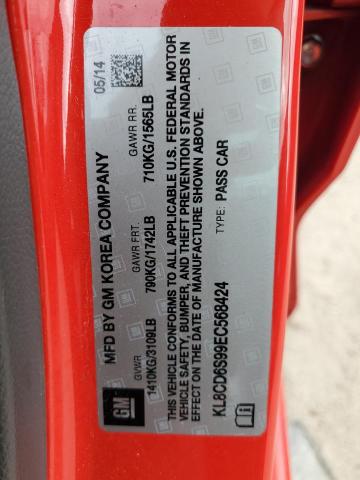 KL8CD6S99EC568424 Chevrolet SPARK 1LT