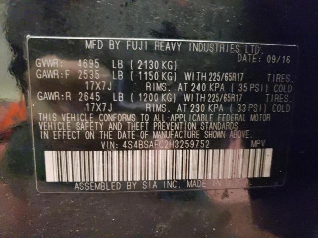 4S4BSAFC2H3259752 Subaru Outback 2.5i Premium