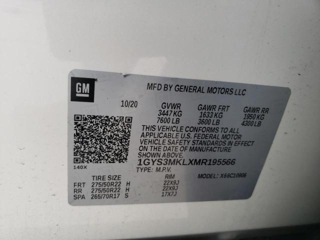 1GYS3MKLXMR195566 Cadillac Escalade Esv Premium Luxury Platinum