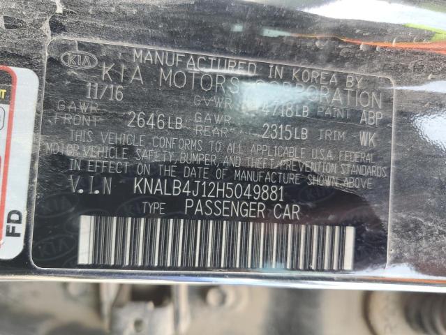 KNALB4J12H5049881 KIA CADENZA PR