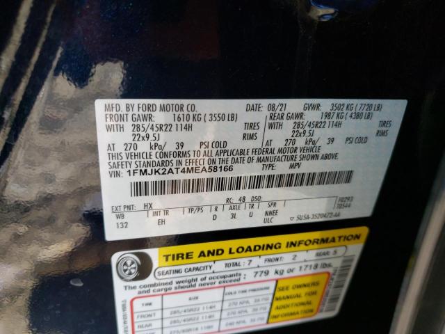 1FMJK2AT4MEA58166 Ford Expedition Max Limited