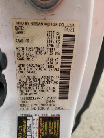 1N6ED0CE9MN712935 Nissan FRONTIER S