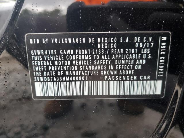 3VWDB7AJ3HM400801 Volkswagen JETTA SE