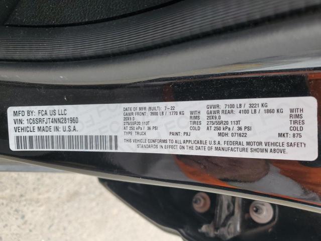 1C6SRFJT4NN281960 RAM 1500 Laie
