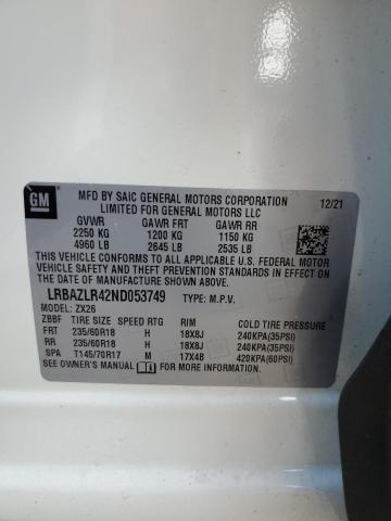 LRBAZLR42ND053749 Buick Envision Preferred
