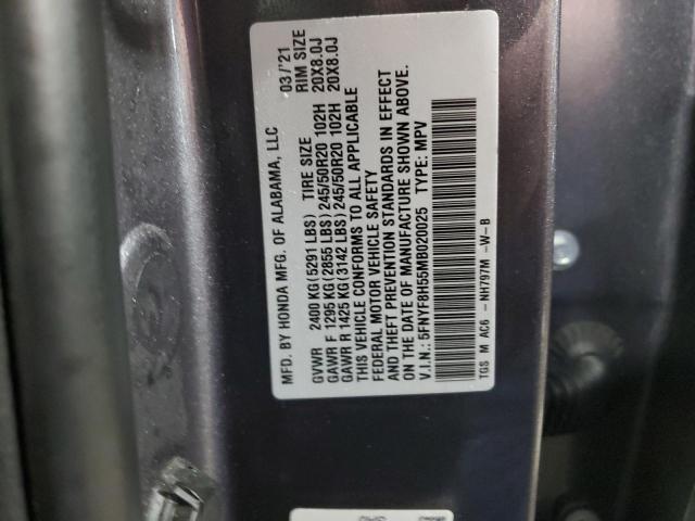 5FNYF8H55MB020025 Honda Passport Exl