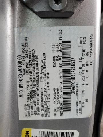 3FA6P0HD8ER288537 Ford FUSION SE