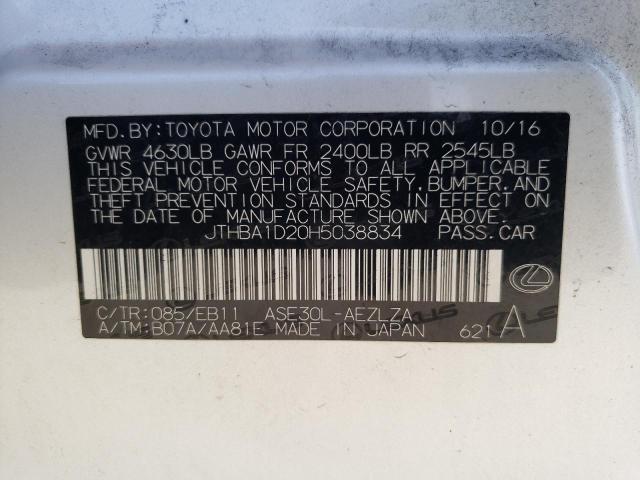 JTHBA1D20H5038834 Lexus IS 200T