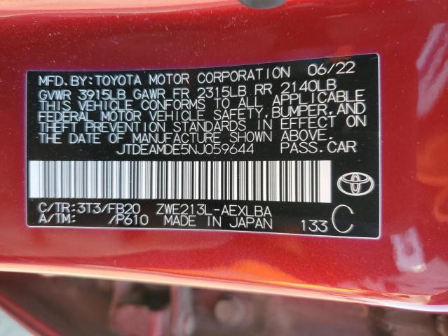JTDEAMDE5NJ059644 Toyota COROLLA LE