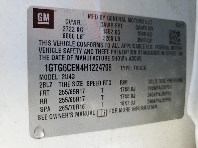 1GTG6CEN4H1224798 GMC CANYON SLE
