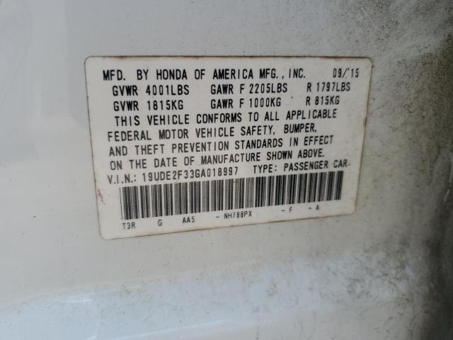 19UDE2F33GA018997 Acura Ilx Base Watch Plus