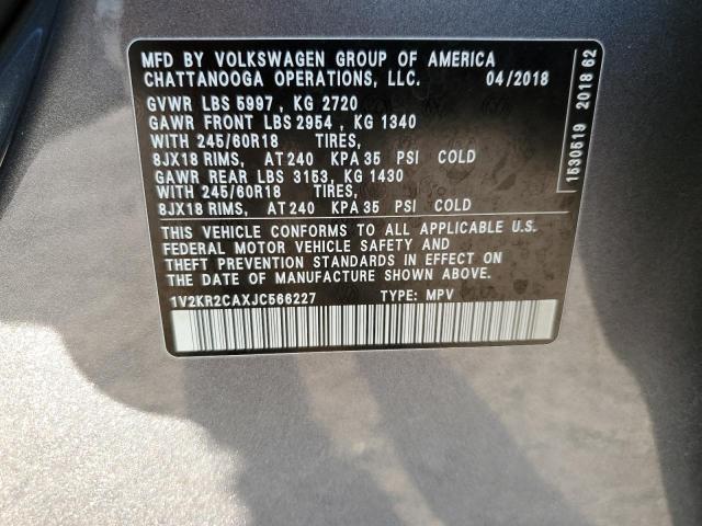 1V2KR2CAXJC566227 Volkswagen ATLAS SE