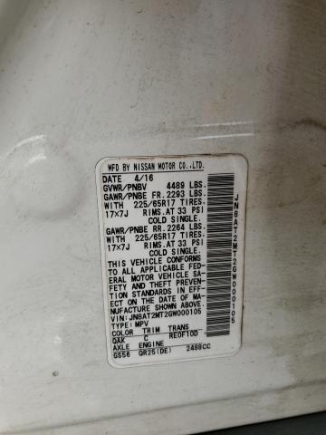 JN8AT2MT2GW000105 Nissan ROGUE S