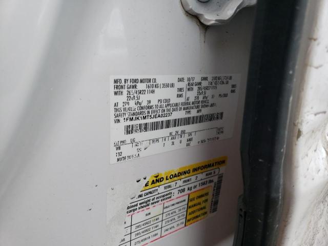 1FMJK1MT5JEA02237 Ford Expedition Max Platinum
