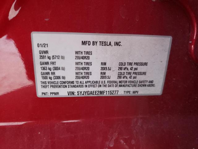 5YJYGAEE2MF115277 Tesla Model Y