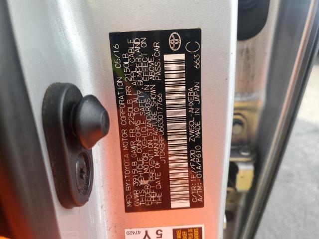 JTDKBRFU6G3017766 Toyota Prius