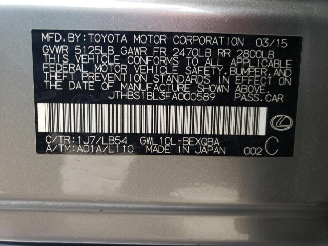 JTHBS1BL3FA000589 Lexus GS 450H