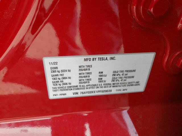 7SAYGDEE1PF609039 Tesla Model Y