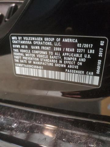 1VWBT7A32HC058491 Volkswagen PASSAT SE