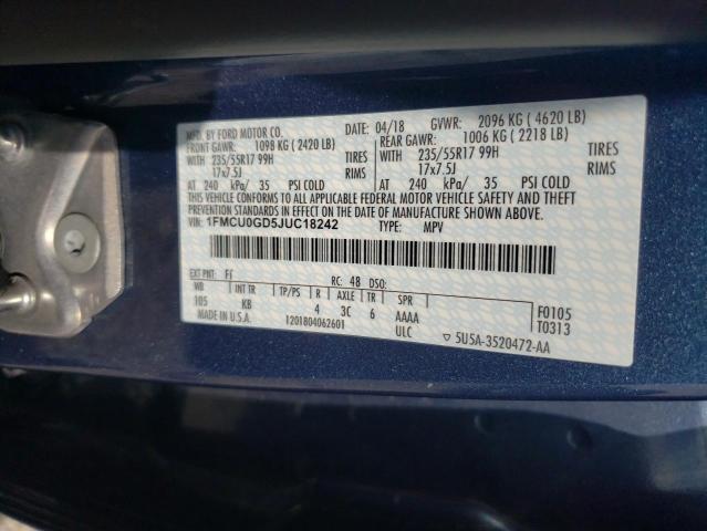 1FMCU0GD5JUC18242 Ford ESCAPE SE