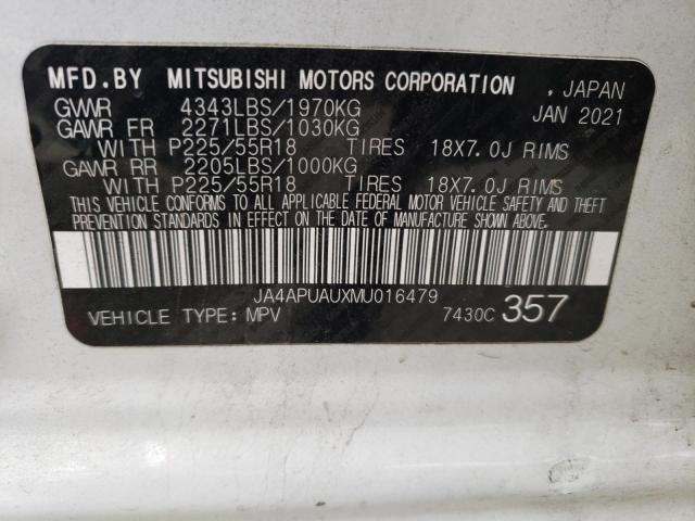JA4APUAUXMU016479 Mitsubishi Outlander Sport Es