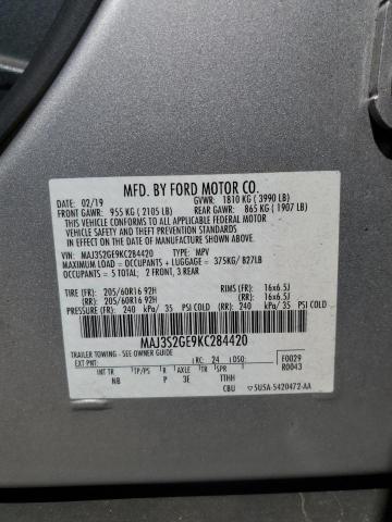 MAJ3S2GE9KC284420 Ford Ecosport Se