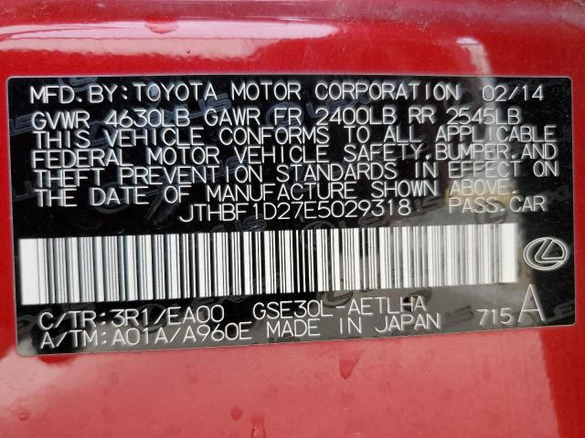 JTHBF1D27E5029318 Lexus IS 250
