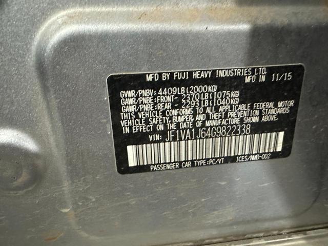JF1VA1J64G9822338 Subaru Wrx Limited