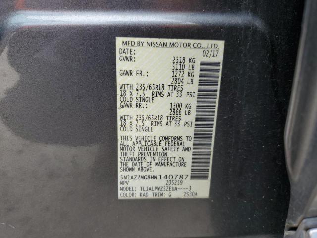 5N1AZ2MG8HN140787 Nissan MURANO S