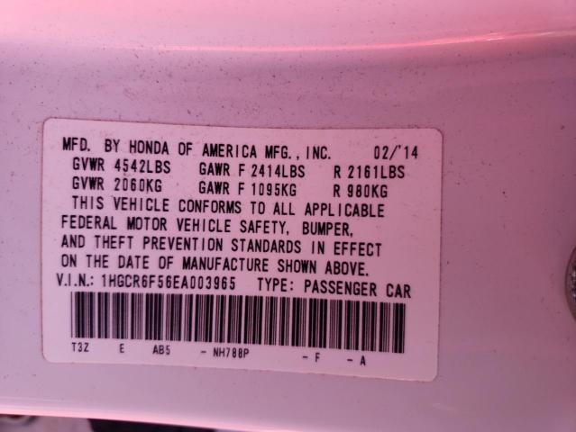 1HGCR6F56EA003965 Honda Accord Hybrid Exl
