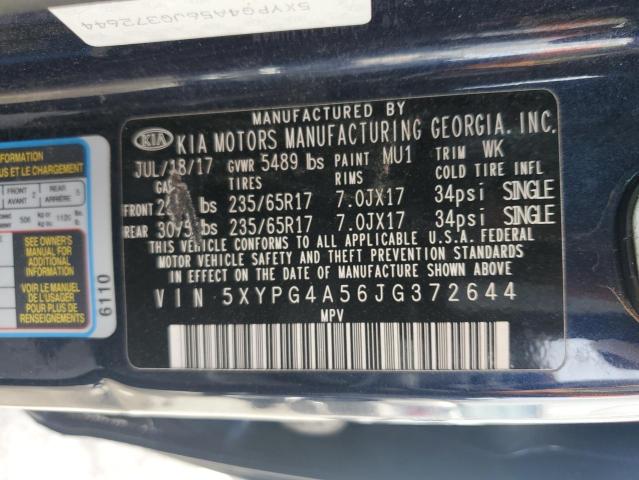 5XYPG4A56JG372644 KIA SORENTO LX