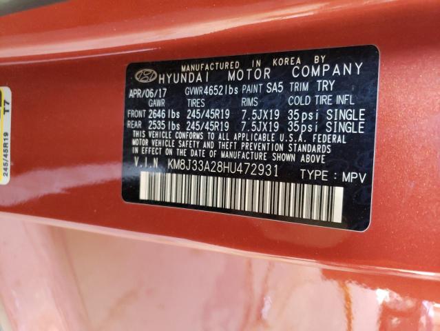 KM8J33A28HU472931 Hyundai Tucson Limited