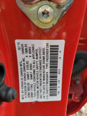 2HGFC1F78GH636474 Honda CIVIC EXL