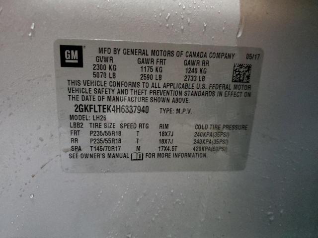 2GKFLTEK4H6337940 GMC Terrain Sle