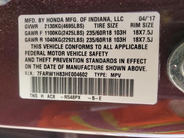 7FARW1H83HE004602 Honda CR-V EXL