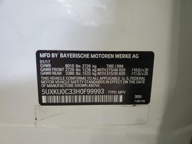 5UXKU0C33H0F99993 BMW X6 Sdrive35i