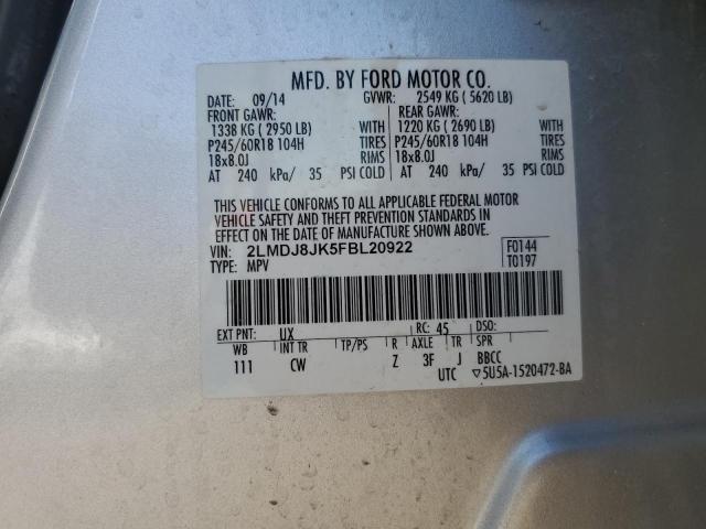 2LMDJ8JK5FBL20922 Lincoln MKX