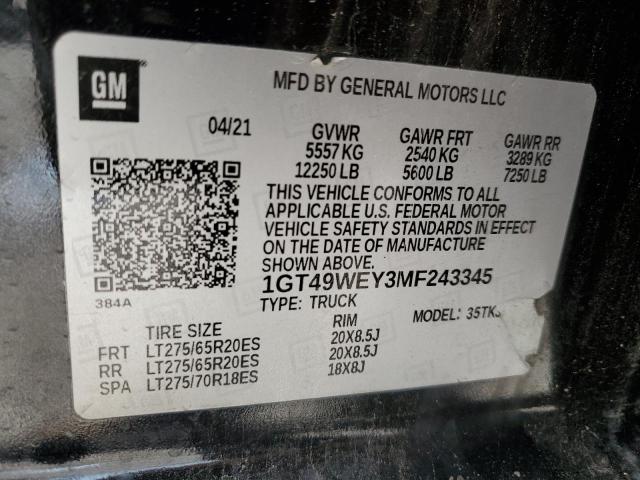 1GT49WEY3MF243345 GMC Sierra K3500 Denali