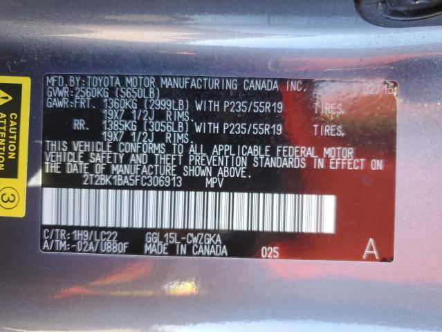 2T2BK1BA5FC306913 Lexus Rx 350 Base