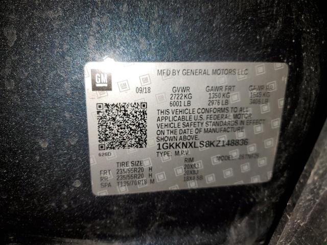 1GKKNXLS8KZ148836 GMC Acadia Denali